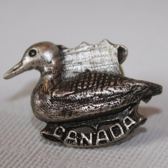 Pewter Loon Pin Made in Canada - Picture 1 of 2